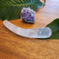 Crystal Wand Yoni Curved Clear Quartz in a Crescent shape