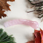 Smooth rose quartz crystal wand dildo with round tip for feminine energy