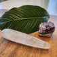 Large straight Crystal Wand Yoni shape in a clear quartz color for the Yoni pleasure