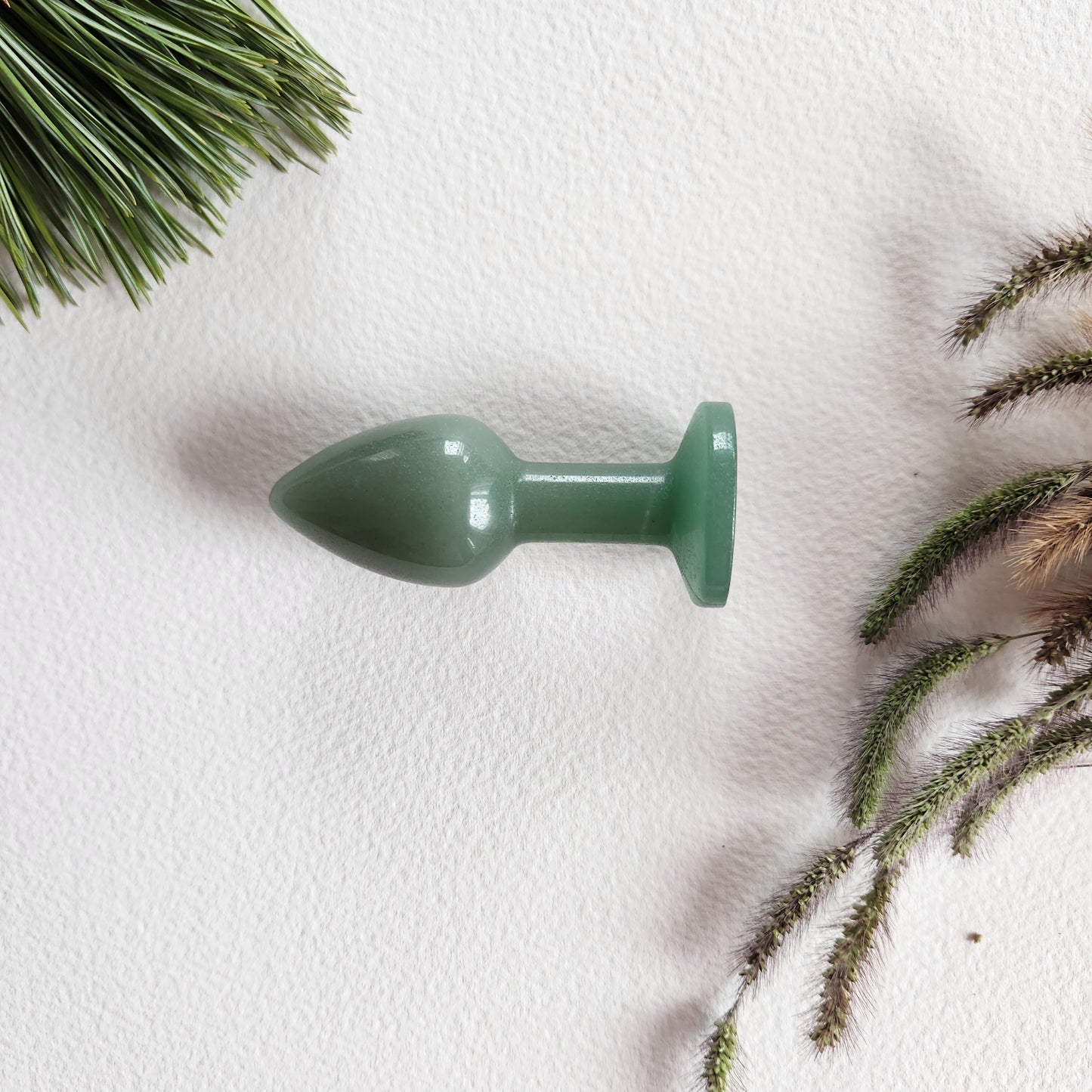 Green aventurine butt plug wand mini for pleasure and abundance