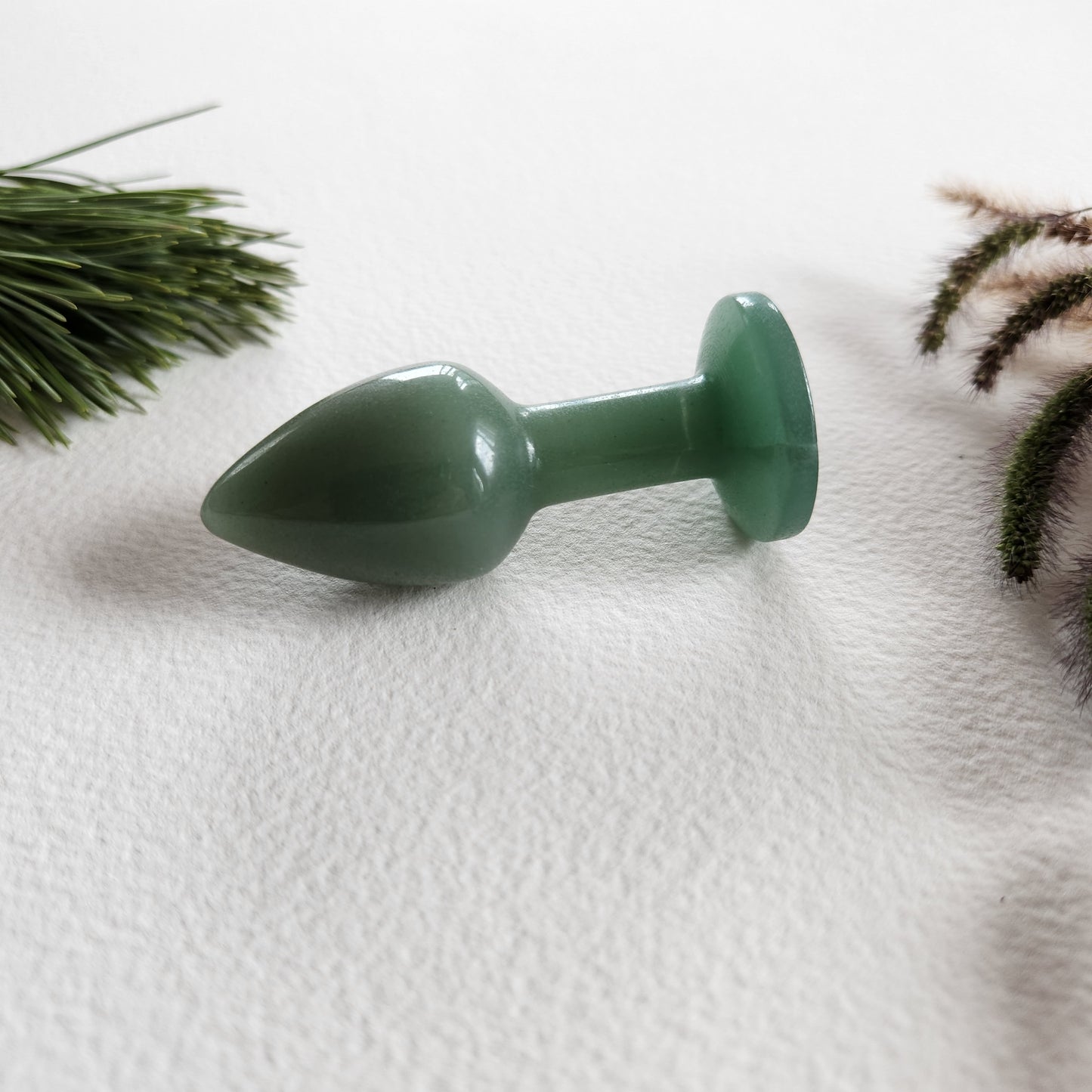 Crystal Wand Yoni mini butt-plug in a Green Aventurine color for anal pleasure