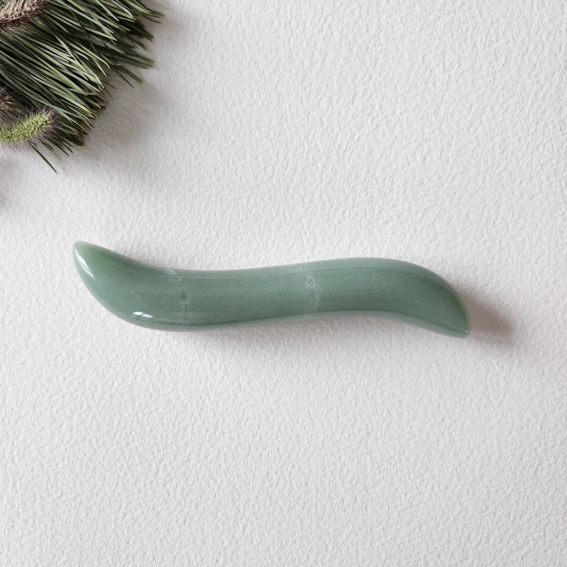 Crystal Yoni Wand Mini S-shape Green Aventurine for sex anal - Sex toys - Dildo