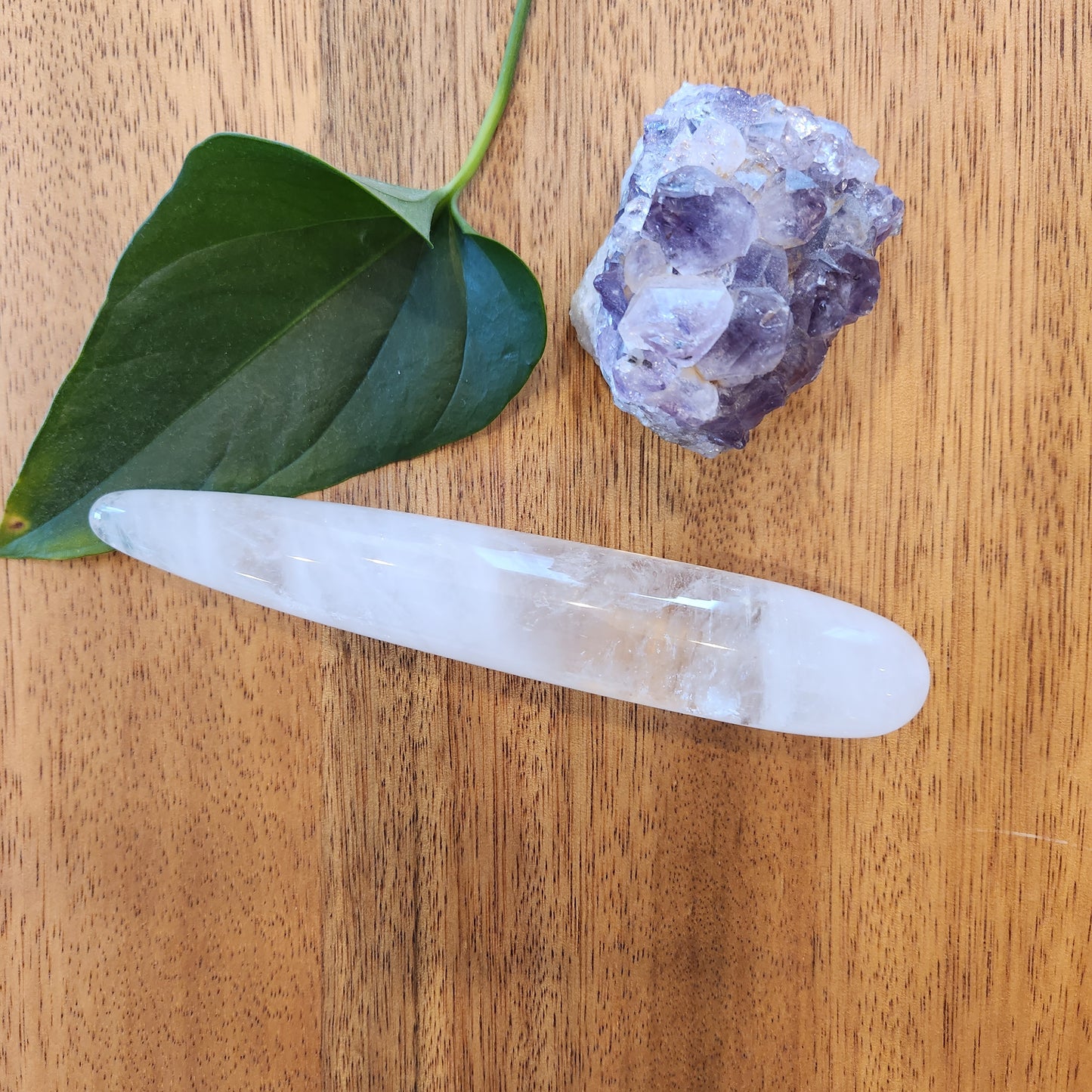 Crystal Wand Yoni in a slim straight shape in a White Quartz color for amazing pleasure