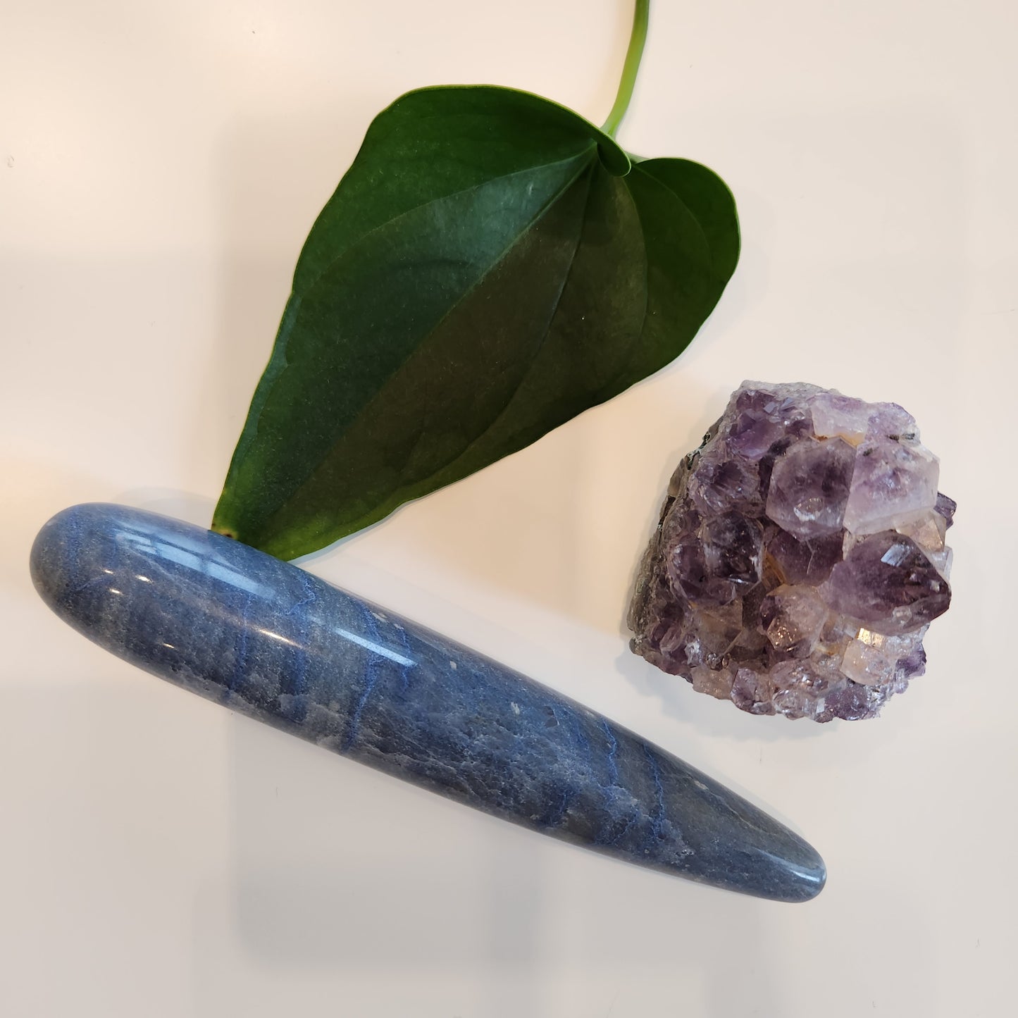 Crystal Wand Yoni in a slim straight shape in a Blue aventurine color for amazing pleasure