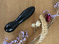 Beautiful black obsidian crystal wand with large curved shape