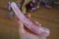 Beautiful rose quartz curved crystal wand with crescent shape for anal